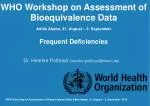 Frequent Deficiencies in Bioequivalence Studies: Insights from WHO Workshop - slide 1