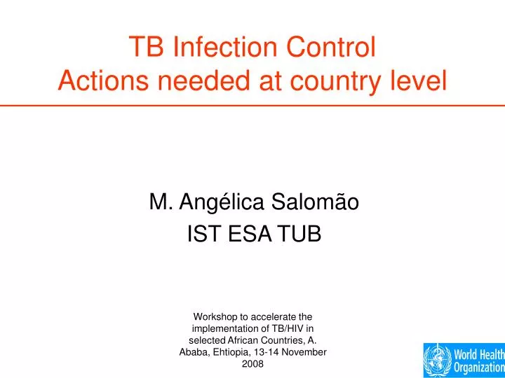 tb infection control actions needed at country level