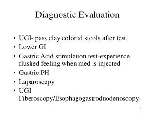 Diagnostic Evaluation