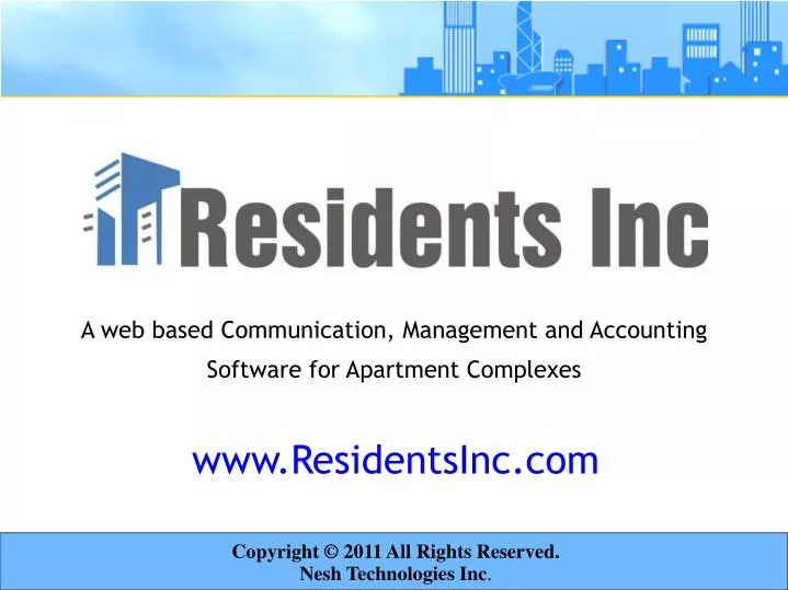 a web based communication management and accounting software for apartment complexes
