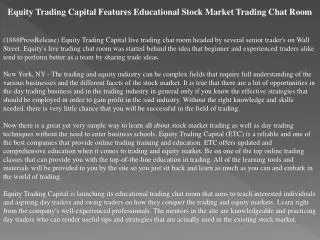 equity trading capital features educational stock market tra