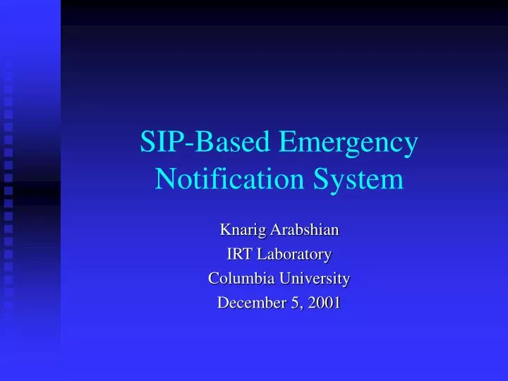 sip based emergency notification system