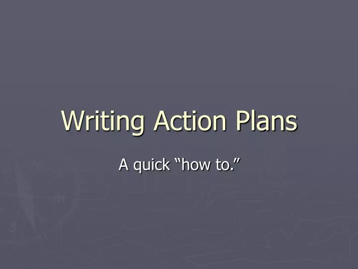 writing action plans