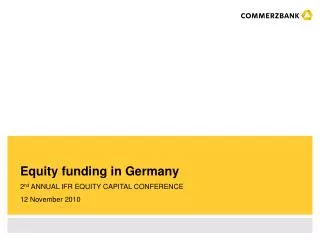 Equity funding in Germany