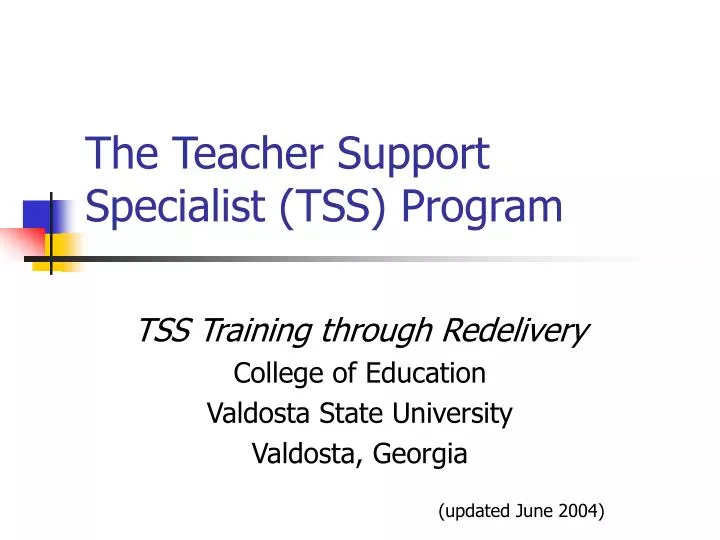 the teacher support specialist tss program
