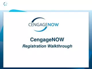 CengageNOW Registration Walkthrough