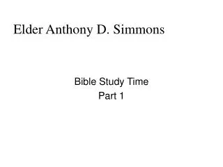 Elder Anthony D. Simmons