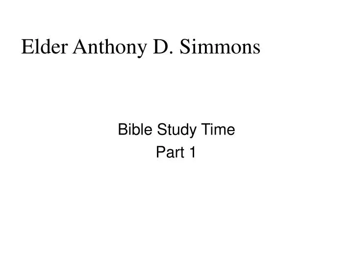 elder anthony d simmons