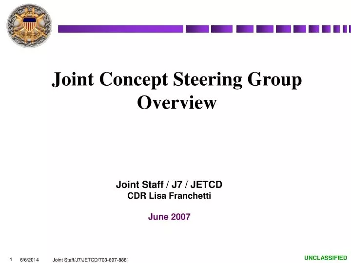 joint concept steering group overview