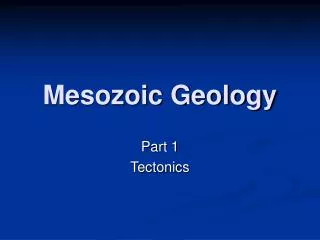 Mesozoic Geology