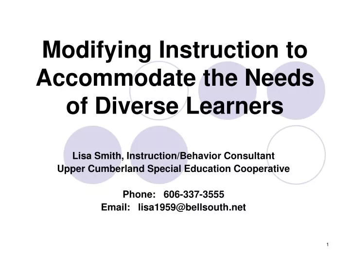 modifying instruction to accommodate the needs of diverse learners