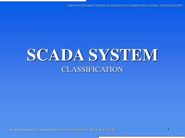 scada system classification