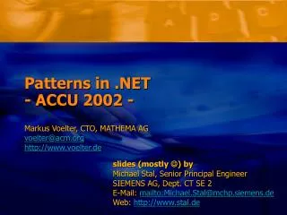 Patterns in .NET - ACCU 2002 -
