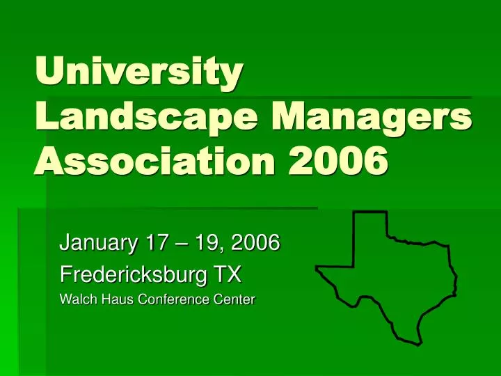 university landscape managers association 2006