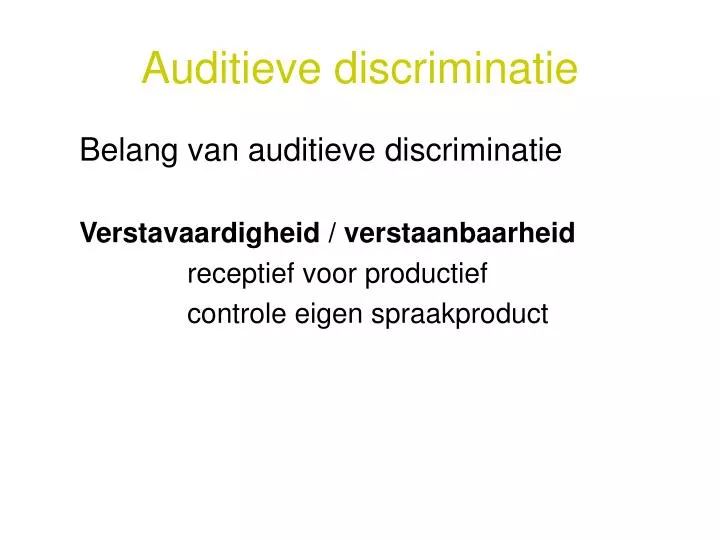 auditieve discriminatie