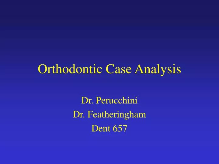 orthodontic case analysis