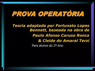 prova operat ria