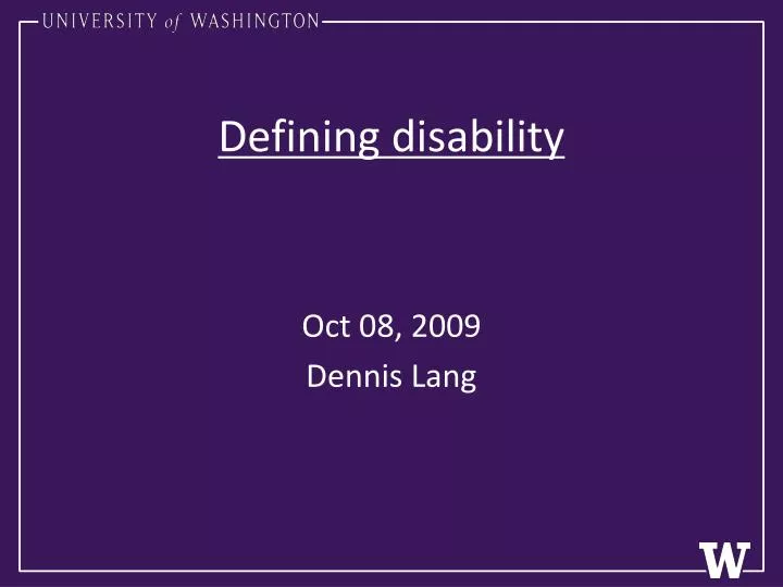 defining disability