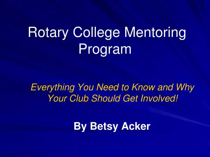 rotary college mentoring program