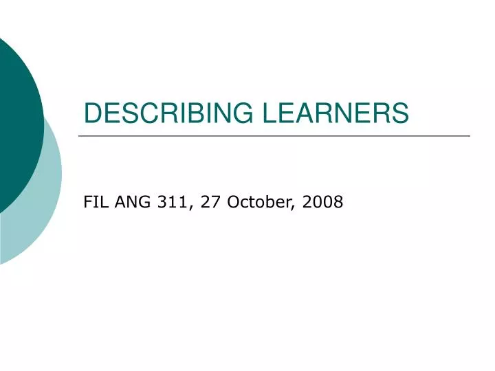 describing learners