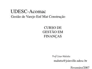 UDESC-Acomac Gestão de Varejo Enf Mat Construção