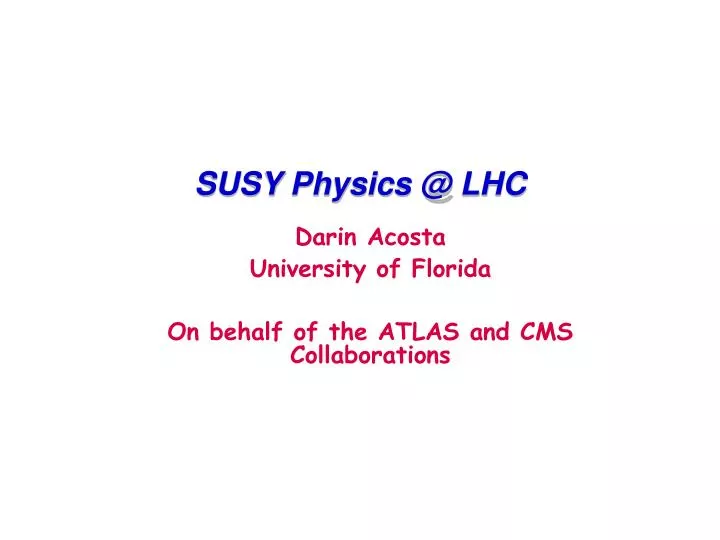 susy physics @ lhc