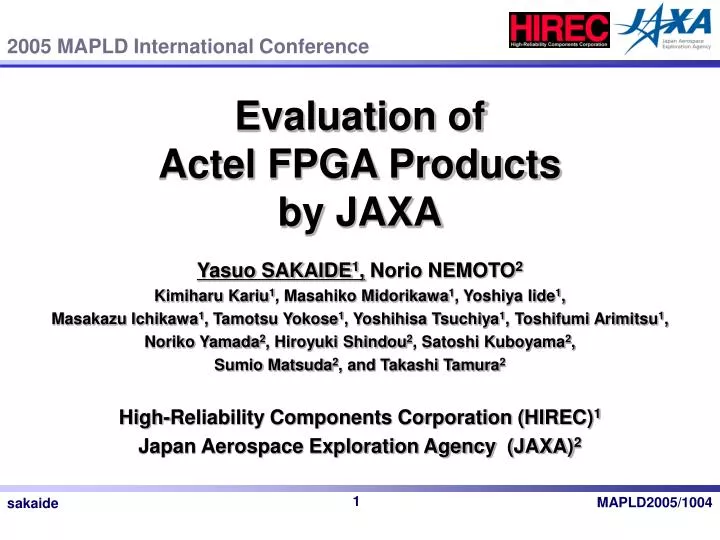 evaluation of actel fpga products by jaxa