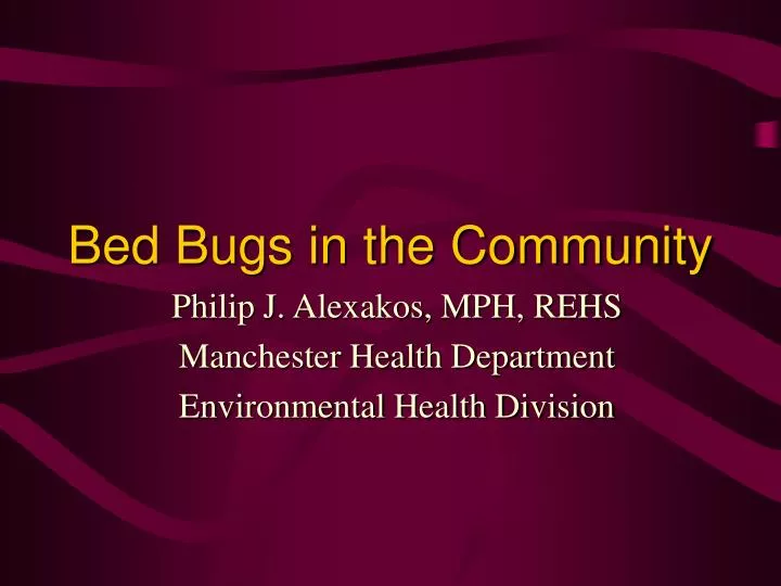 bed bugs in the community