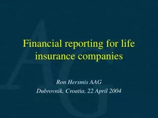 Financial reporting for life insurance companies