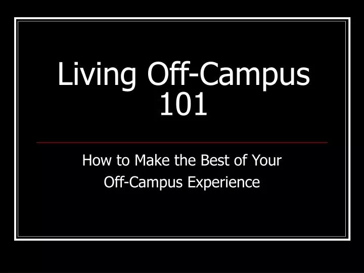 living off campus 101