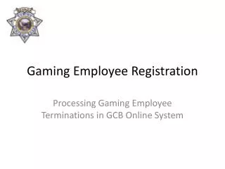 Gaming Employee Registration