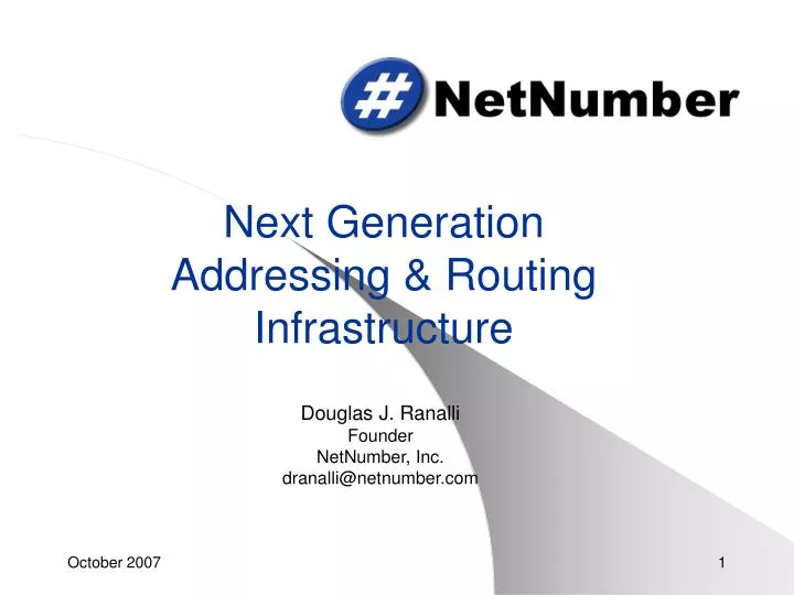next generation addressing routing infrastructure