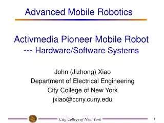 Activmedia Pioneer Mobile Robot --- Hardware/Software Systems