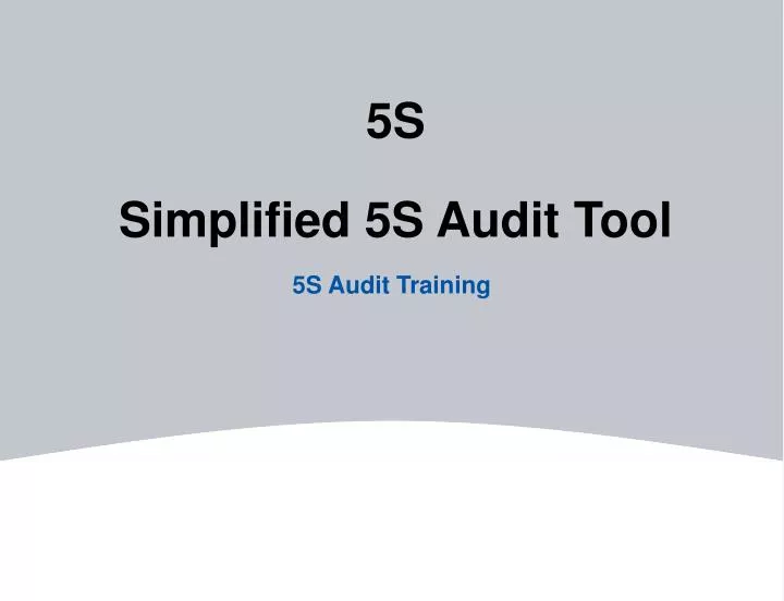 5s simplified 5s audit tool