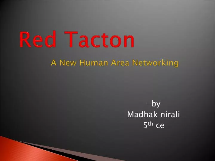 red tacton a new human area networking