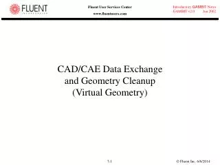 CAD/CAE Data Exchange and Geometry Cleanup (Virtual Geometry)