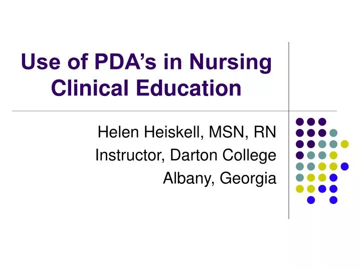 use of pda s in nursing clinical education