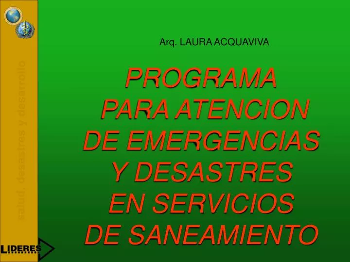 programa para atencion de emergencias y desastres en servicios de saneamiento