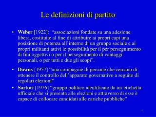 le definizioni di partito