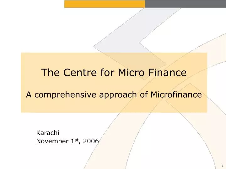 the centre for micro finance a comprehensive approach of microfinance