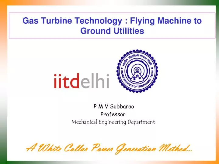 gas turbine technology flying machine to ground utilities