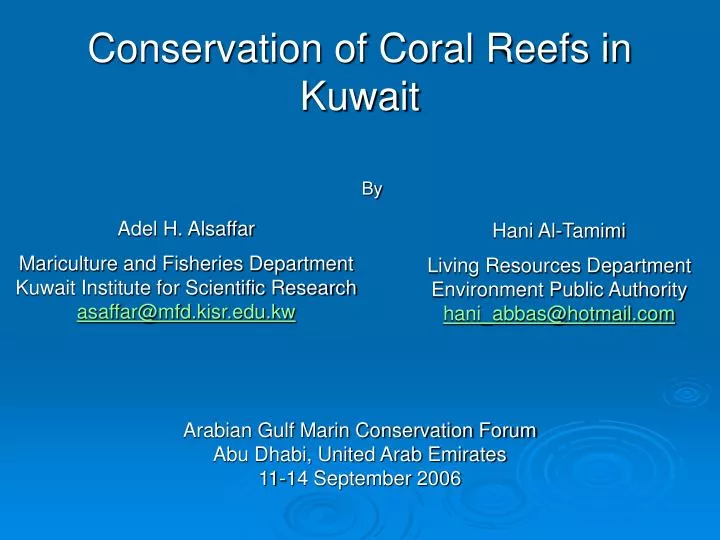 conservation of coral reefs in kuwait