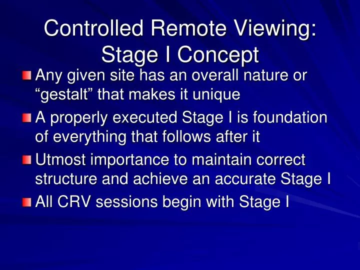 controlled remote viewing stage i concept