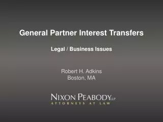 General Partner Interest Transfers