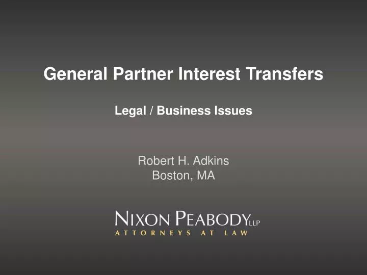 general partner interest transfers
