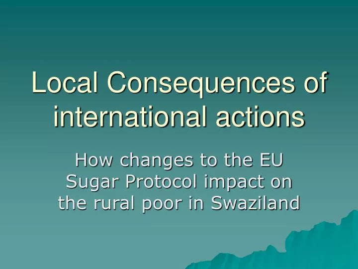 local consequences of international actions