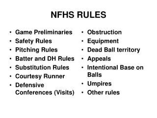 NFHS RULES