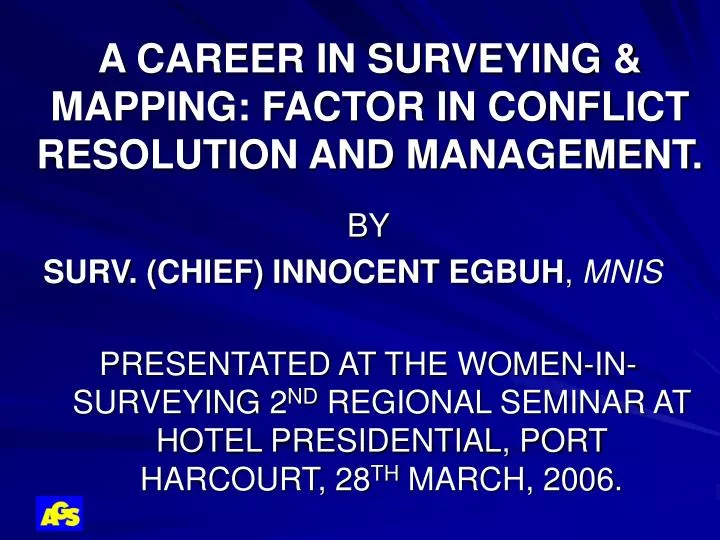 a career in surveying mapping factor in conflict resolution and management