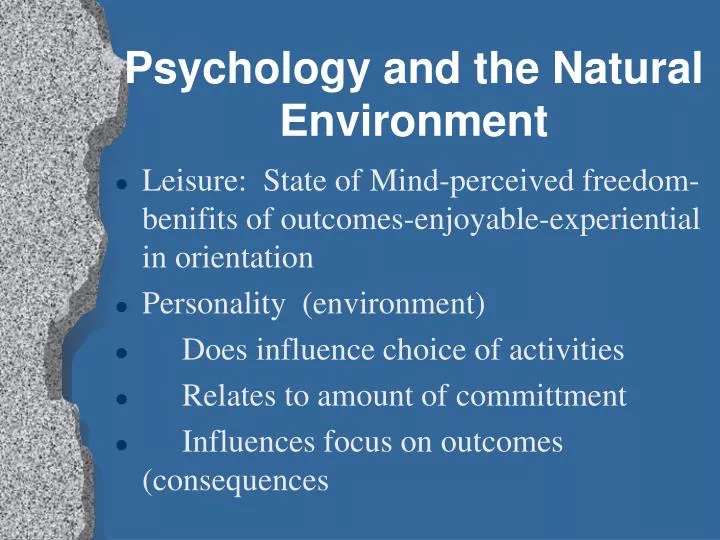 psychology and the natural environment