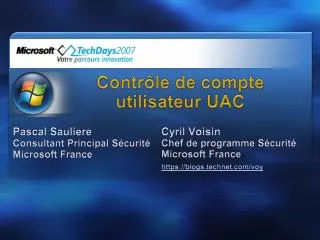 contr le de compte utilisateur uac